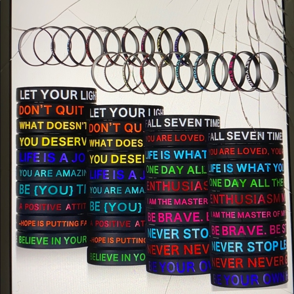 Inspirational rubber bracelet